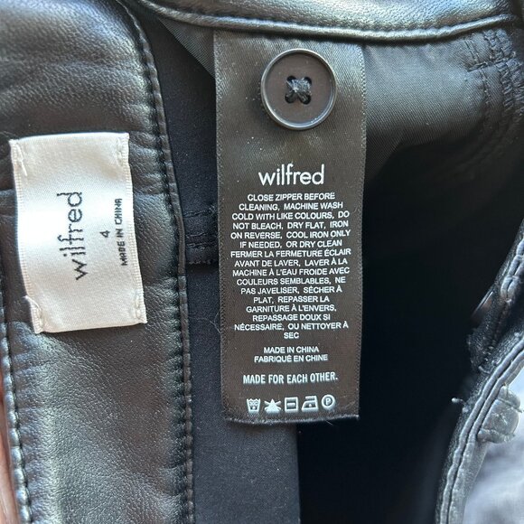 Aritzia Wilfred Rebel High-Waisted Vegan Leather Pants Black Women's Size 4 - Picture 7 of 10
